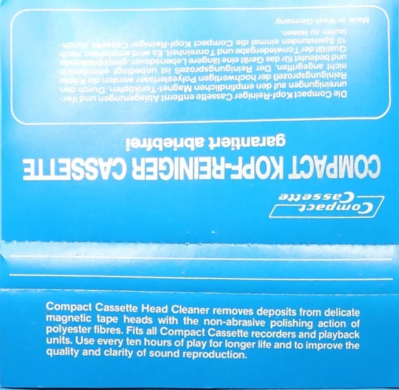 Compact Cassette KSI "Aus Dem Hause Knopex" Cleaning Cassette Germany
