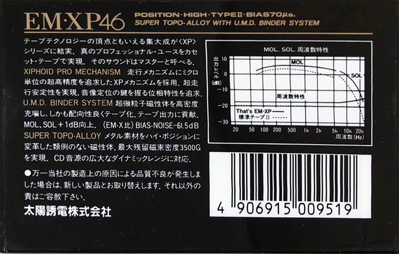 Compact Cassette Thats EM-XP 46 Type II Chrome 1990 Japan