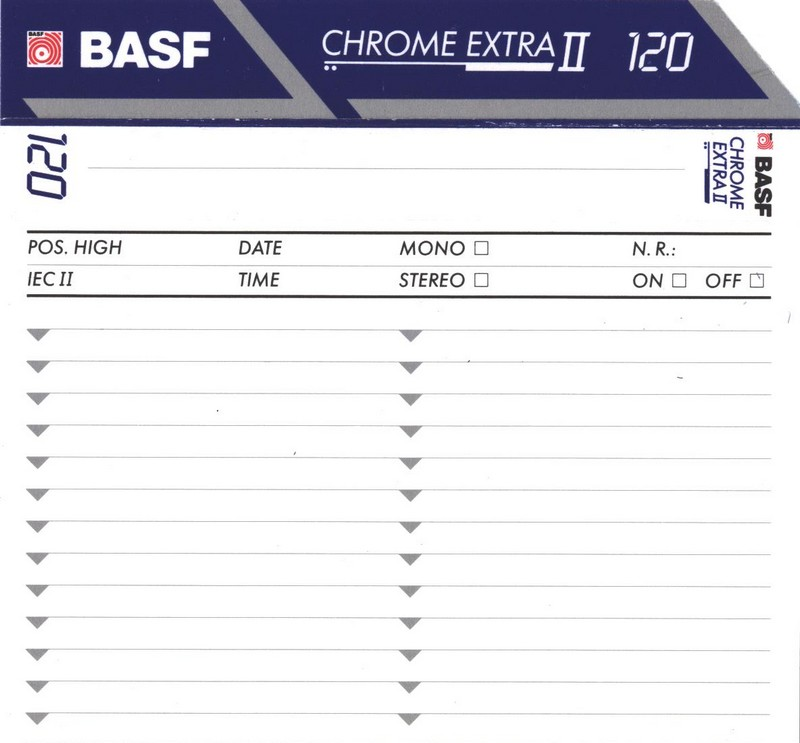 Compact Cassette BASF Chrome Extra II 120 Type II Chrome 1991 Europe