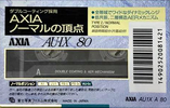 Compact Cassette AXIA AU-Ix 80 "AU1X A 80" Type I Normal 1992 Japan