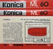 Compact Cassette Konica ML 60 Type I Normal 1984 USA