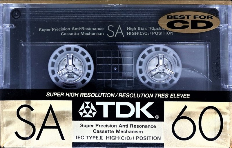 Compact Cassette TDK SA 60 "SA60" Type II Chrome 1989 North America