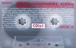Compact Cassette Sony CDix I 90 "C-90CDX1E" Type I Normal 1997 Japan