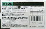 Compact Cassette TDK AR-X 90 "AR-X90G" Type I Normal 1987 Japan
