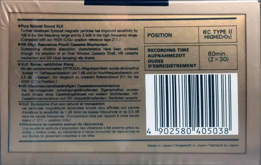 Compact Cassette Maxell XLII 60 Type II Chrome 1988 Europe