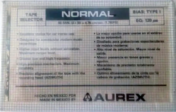 Compact Cassette Aurex EPX 60 Type I Normal 1980 Latin America