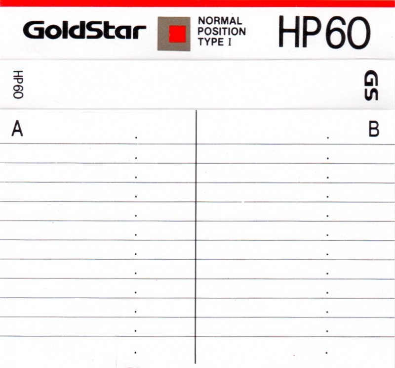 Compact Cassette Goldstar HP 60 Type I Normal 1990 USA