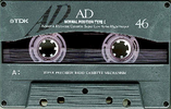 Compact Cassette TDK AD 46 "AD-49A" Type I Normal 1992 Japan