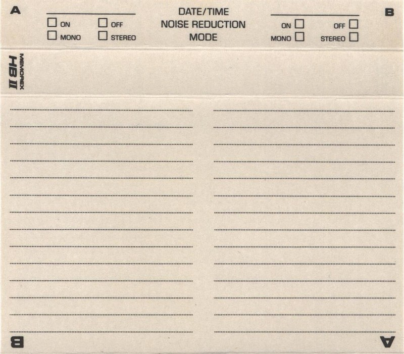 Compact Cassette Memorex HB II 90 Type II Chrome 1987 USA