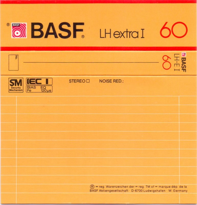 Compact Cassette BASF LH Extra I 60 Type I Normal 1981 Europe