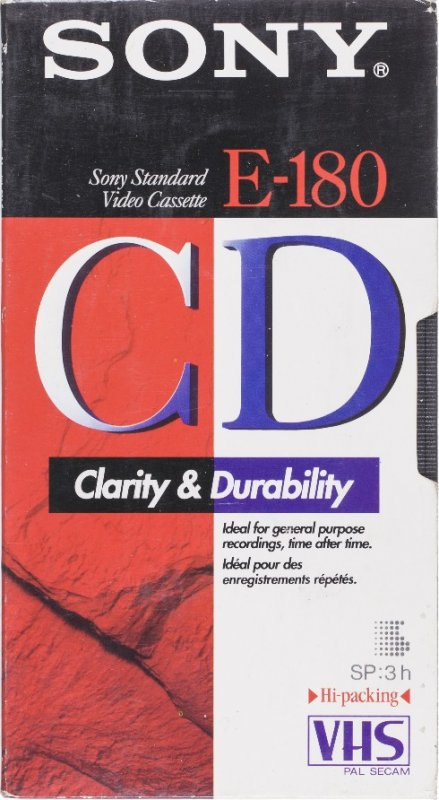 VHS, Video Home System Sony CD 180 "E-180CDc" Type I Normal 1996 Europe