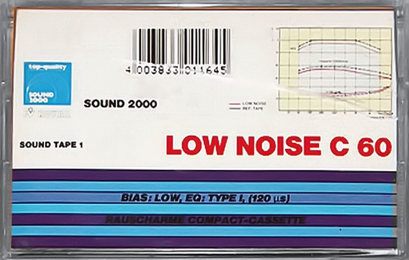 Compact Cassette Sound 2000 Sound Tape 1 60 "RV ROYAL" Type I Normal 1986 Germany