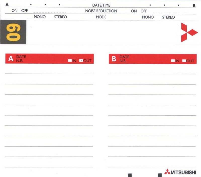 Compact Cassette Mitsubishi 60 Type I Normal 2002 Europe