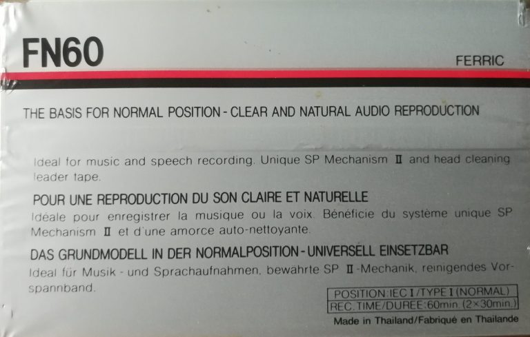 5 pack Sony FN 60 Type I Normal 1988 Europe