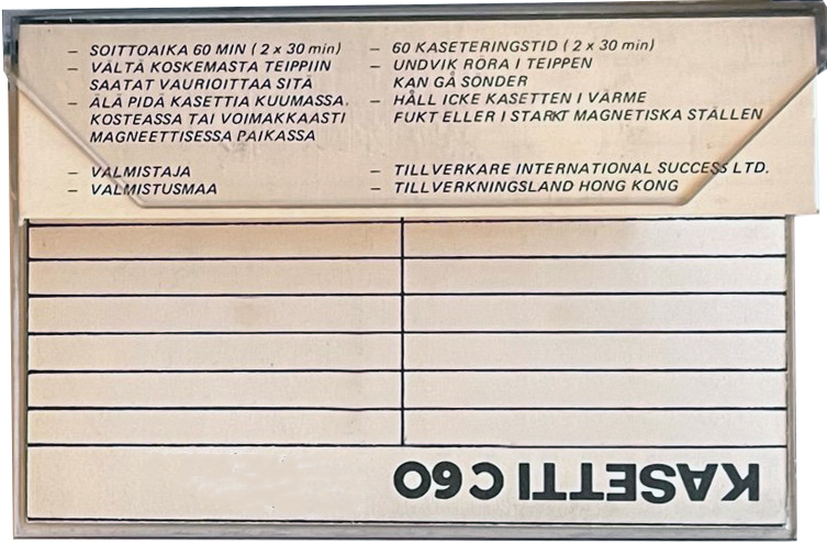 Compact Cassette Jytis 60 Type I Normal Finland