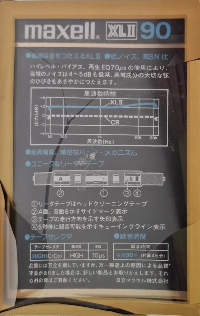 Compact Cassette Maxell XLII 90 Type II Chrome 1978 Japan