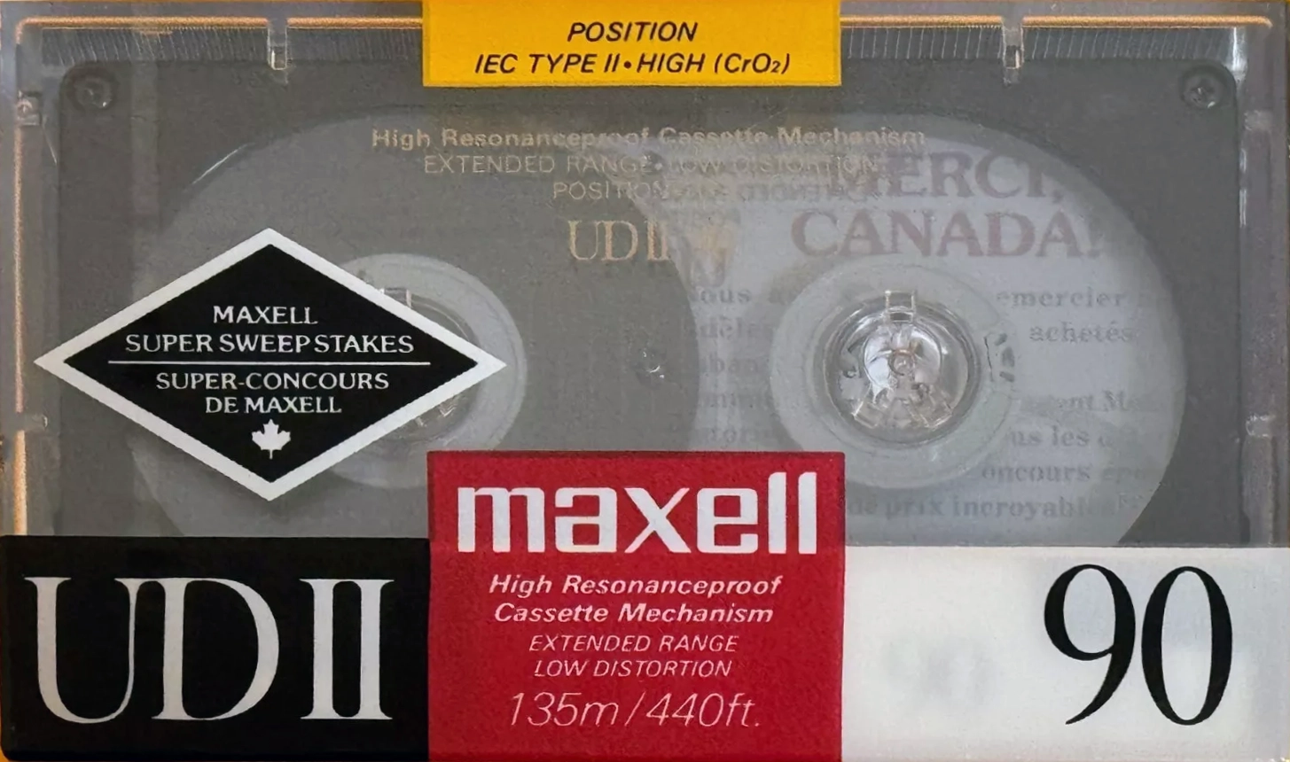 Compact Cassette Maxell UDII / UD2 90 Type II Chrome 1988 Canada