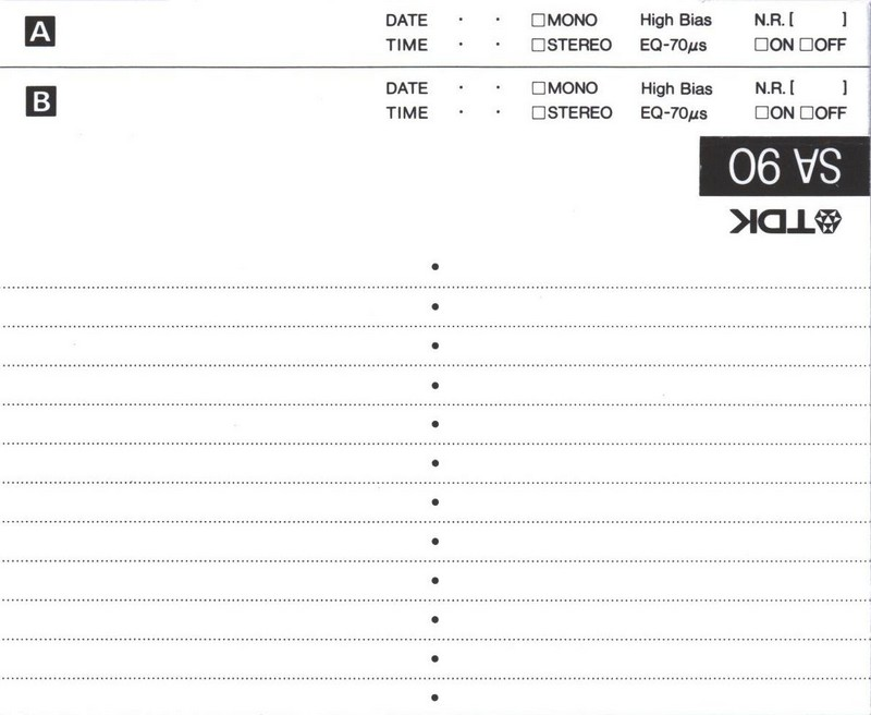 Compact Cassette TDK SA 90 Type II Chrome 1988 Australia, Europe