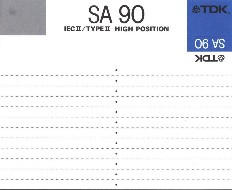 Compact Cassette TDK SA 90 Type II Chrome 1988 Australia, Europe