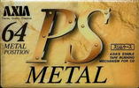 Compact Cassette AXIA PS-Metal 64 "PSM C 64" Type IV Metal 1992 Japan