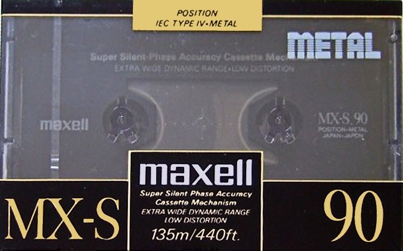 Compact Cassette Maxell MX-S 90 Type IV Metal 1990 USA
