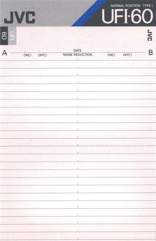 Compact Cassette JVC UFI 60 Type I Normal 1990 North America