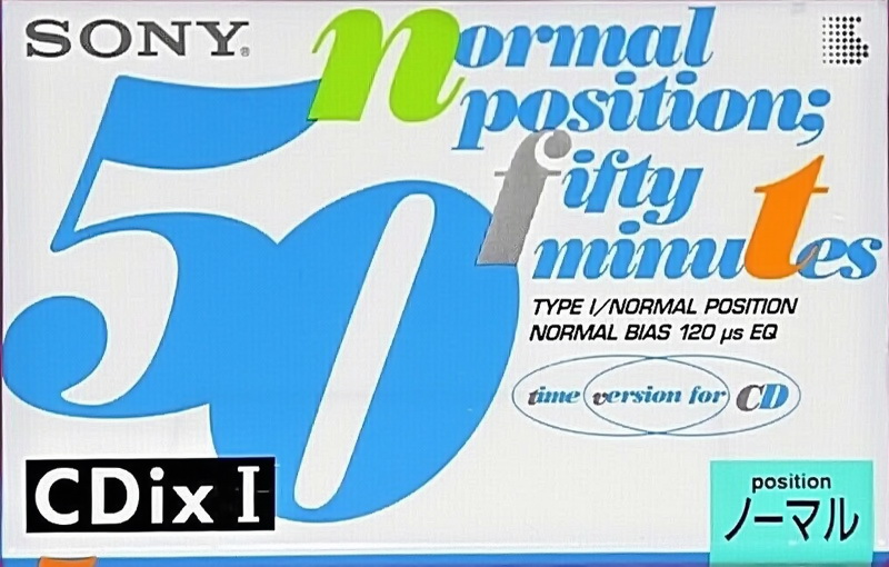 Compact Cassette Sony CDix I 50 "C-50CDX1b" Type I Normal 1994 Japan