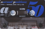 Compact Cassette Sony CDix I 50 "C-50CDX1b" Type I Normal 1994 Japan