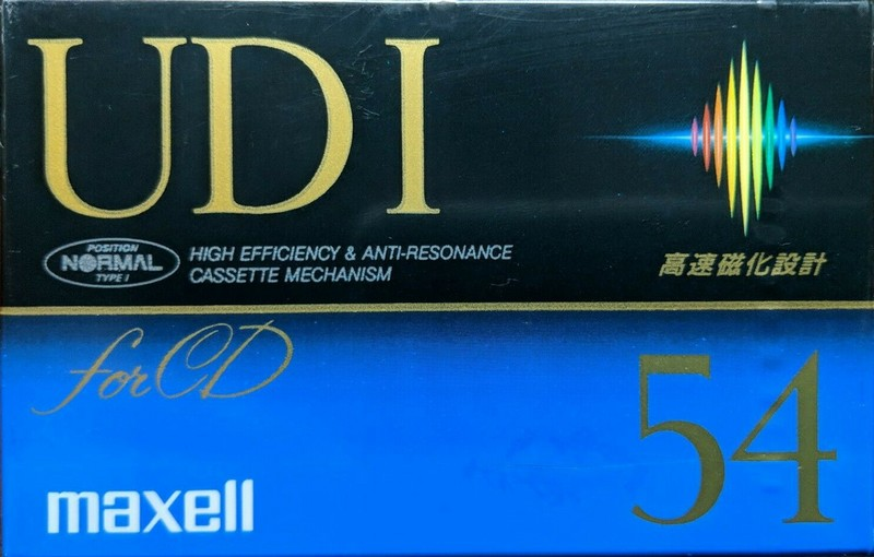 Compact Cassette Maxell UDI / UD1 54 "UD1-54(F)" Type I Normal 1992 Japan