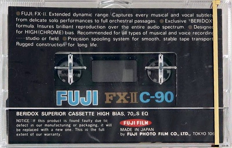Compact Cassette Fuji FX-II 90 Type II Chrome 1977 Europe, North America