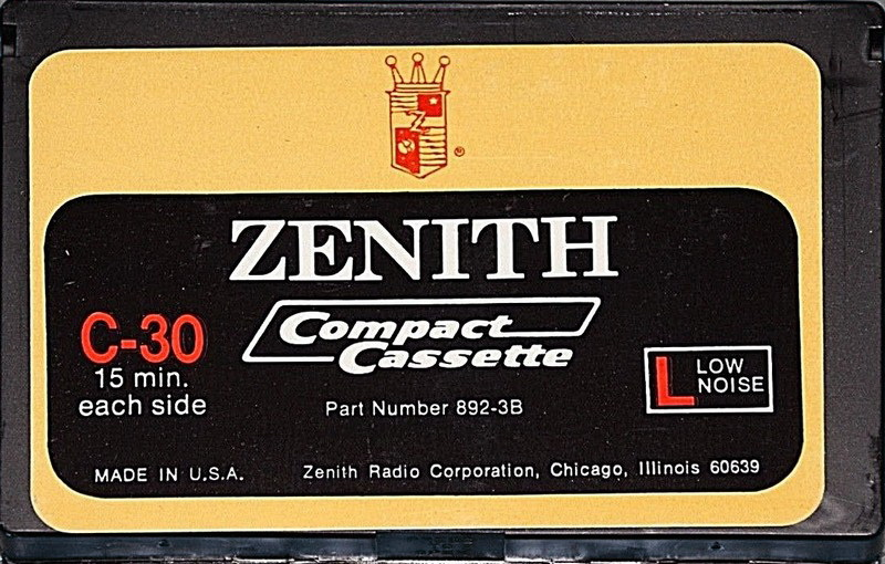 Compact Cassette Zenith L 30 Type I Normal USA