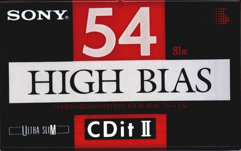 Compact Cassette Sony CDit II 54 Type II Chrome 1990 North America