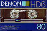 Compact Cassette Denon HD6 80 Type II Chrome 1985 Japan