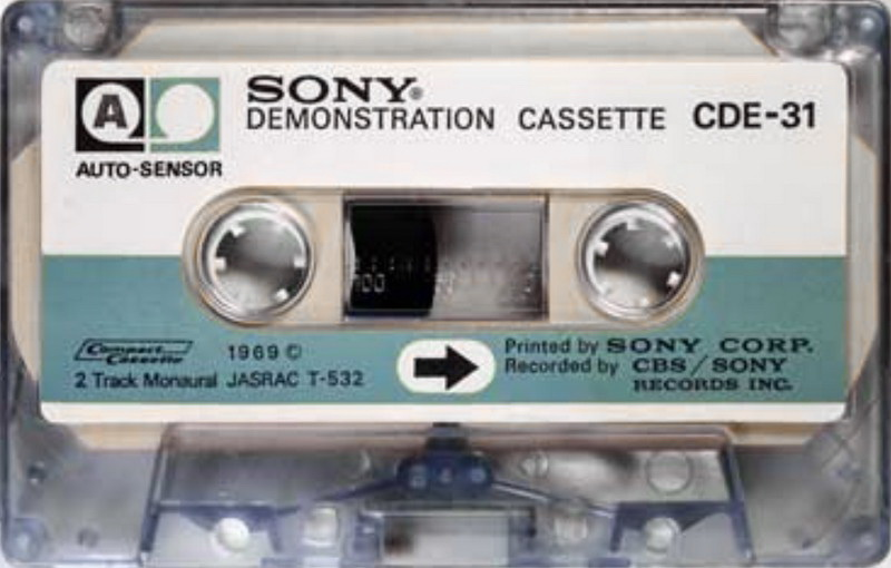 Compact Cassette Sony 30 "CDE-31" Demonstration Tape 1969 Japan
