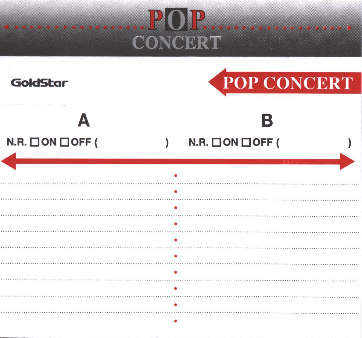 Compact Cassette Goldstar Pop Concert 90 Type I Normal 1996 South Korea