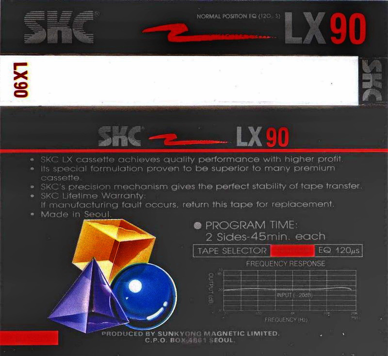 Compact Cassette SKC LX 90 Type I Normal 1990 Europe