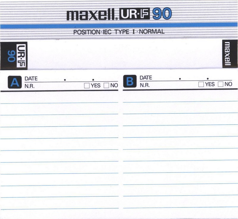 Compact Cassette Maxell UR-F 90 Type I Normal 1985 USA