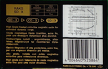 Compact Cassette RAKS SD-X 100 Type II Chrome 1991 Europe