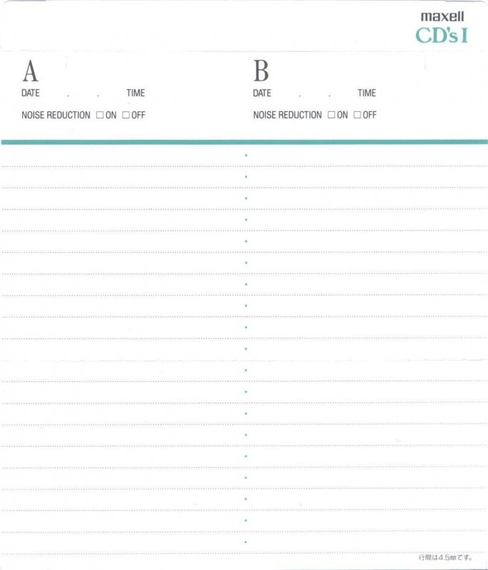 Compact Cassette Maxell CD`s I / CD`s 1 50 Type I Normal 1992 Japan