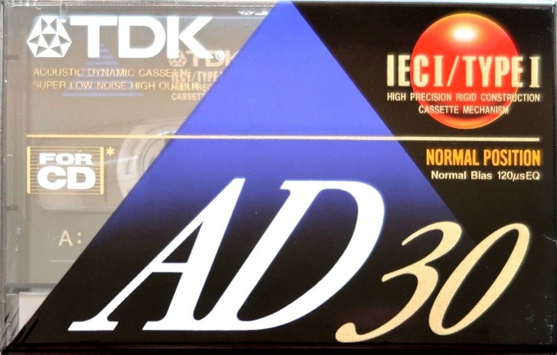 Compact Cassette TDK AD 30 "AD-30" Type I Normal 1992 Thailand
