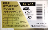 Compact Cassette AXIA PS-IV 80 "PS-4 B 80" Type IV Metal 1991 Japan