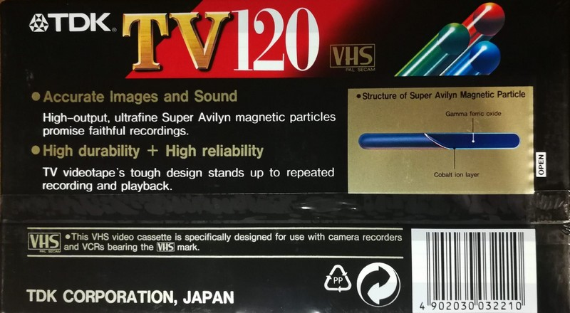 VHS, Video Home System TDK TV 120 Type II Chrome Japan