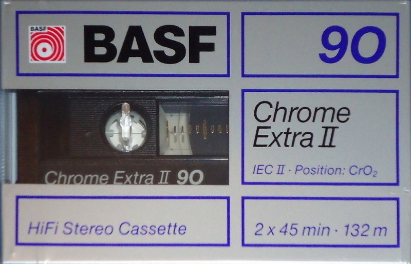 Compact Cassette BASF Chrome Extra II 90 "Small Window" Type II Chrome 1987 USA