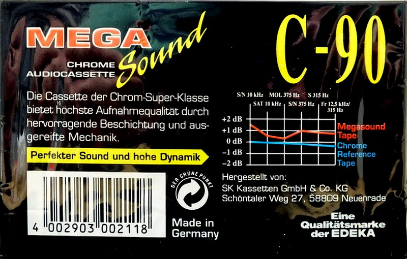 Compact Cassette Mega Sound 90 Type II Chrome 1999 Germany
