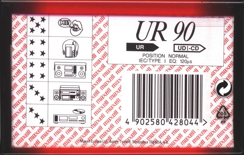 Compact Cassette Maxell UR 90 Type I Normal 1994 Europe