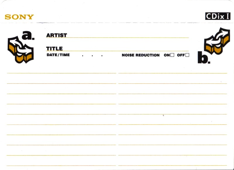 Compact Cassette Sony CDix I 46 "C-46CDX1C" Type I Normal 1995 Japan