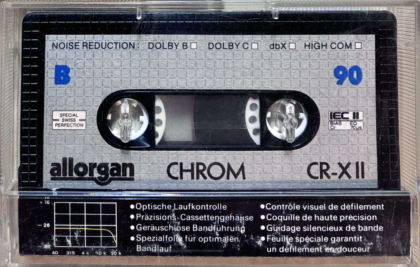 Compact Cassette Allorgan CR X II 90 Type II Chrome 1987 Europe