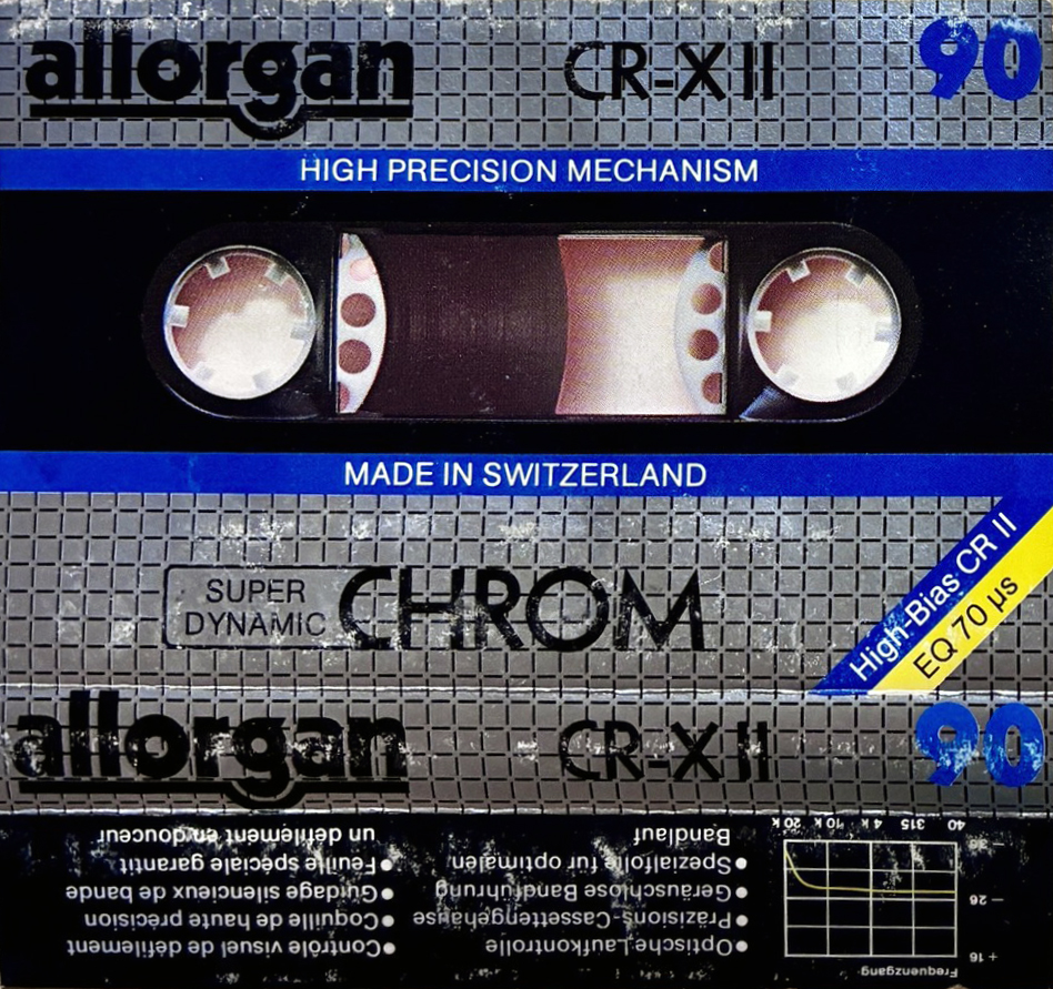 Compact Cassette Allorgan CR X II 90 Type II Chrome 1987 Europe