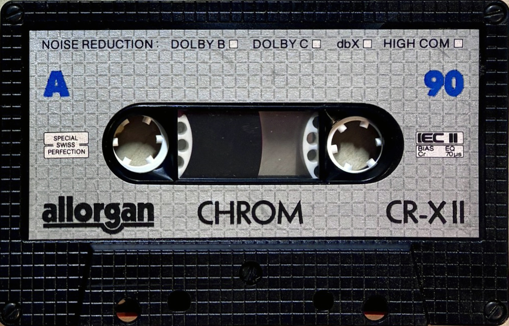 Compact Cassette Allorgan CR X II 90 Type II Chrome 1987 Europe