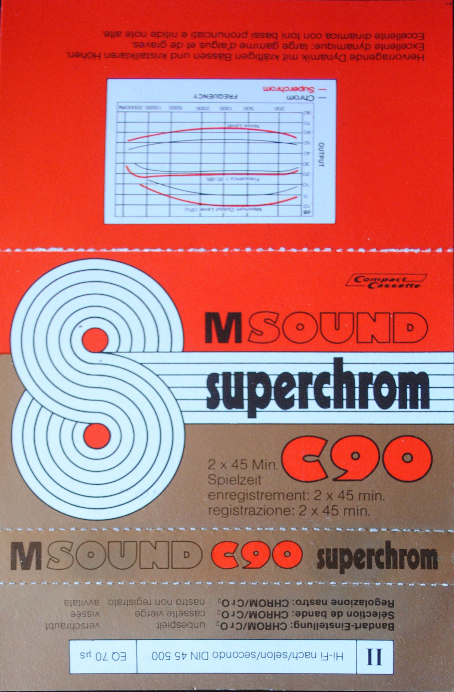 Compact Cassette M Sound 90 Type II Chrome 1982 Europe